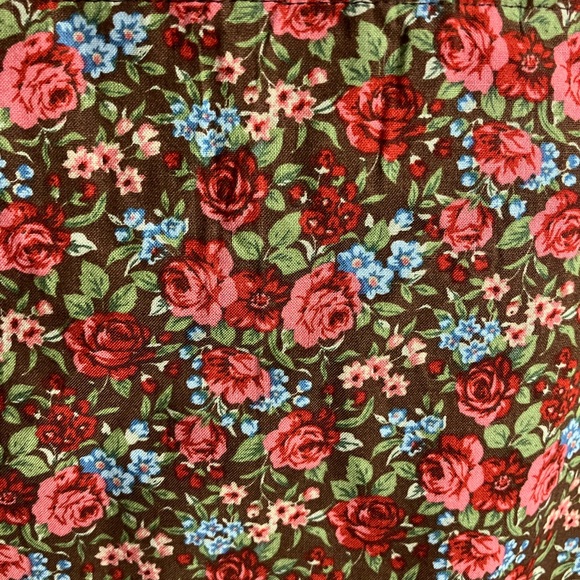 Bib Apron, Handmade, OS, Floral Print, Pink/Brown - Picture 3 of 4